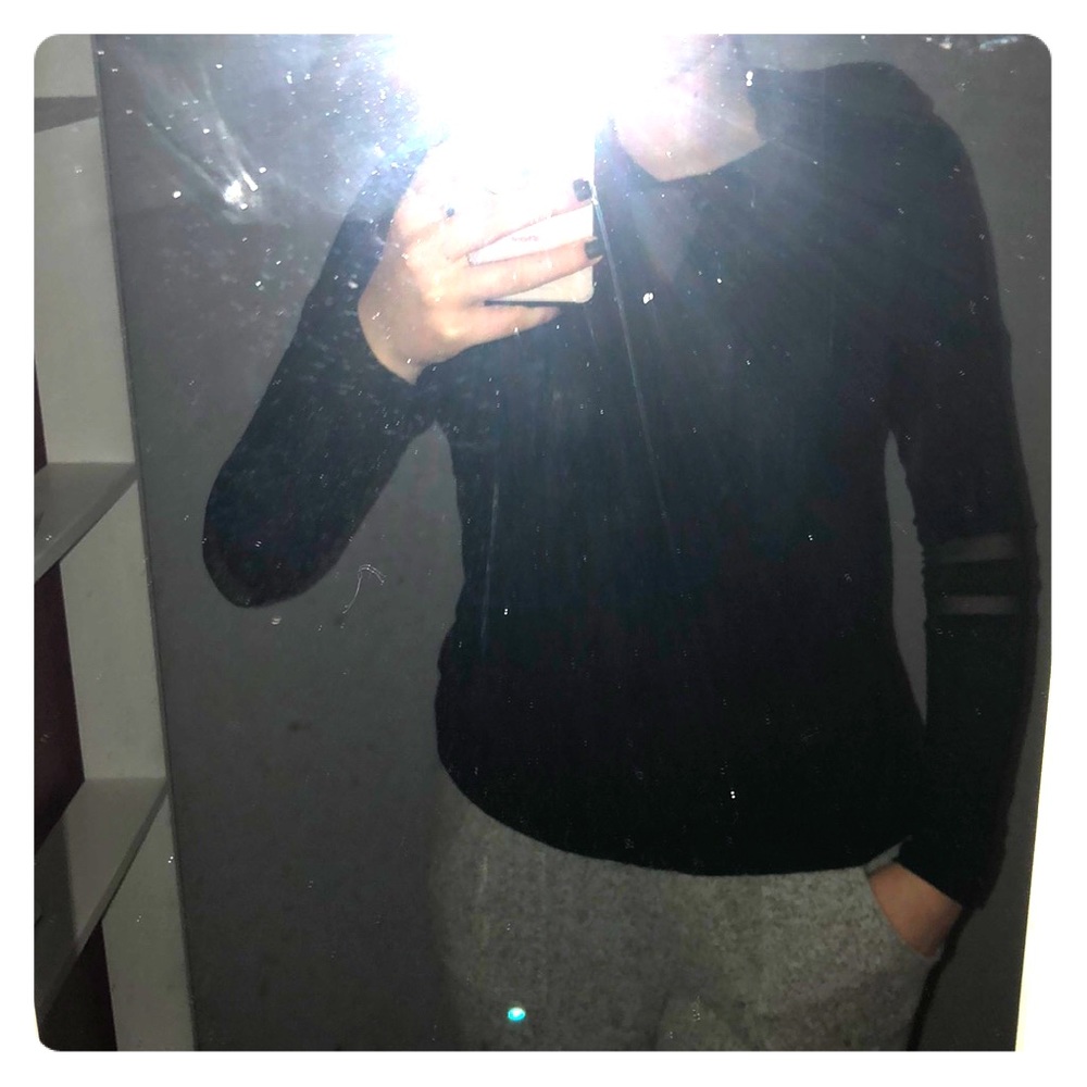 Black cut out long sleeve with hood